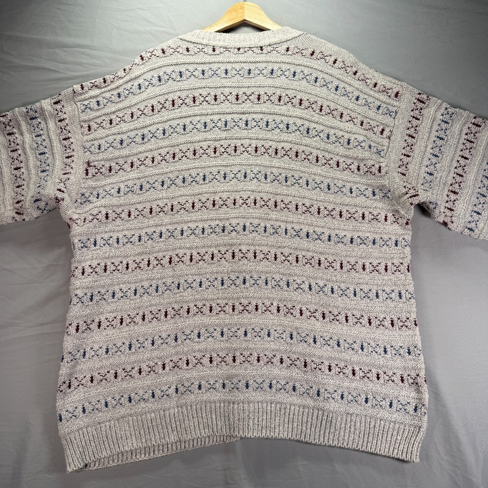 Vintage St Johns Bay Grandpa Cardigan Sweater Men XL Gray Button Made in USA 90s - Picture 3 of 9